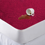 Premium Terry Cotton Mattress Protector – Maroon