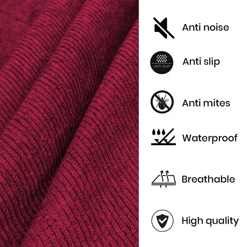 Premium Terry Cotton Mattress Protector – Maroon