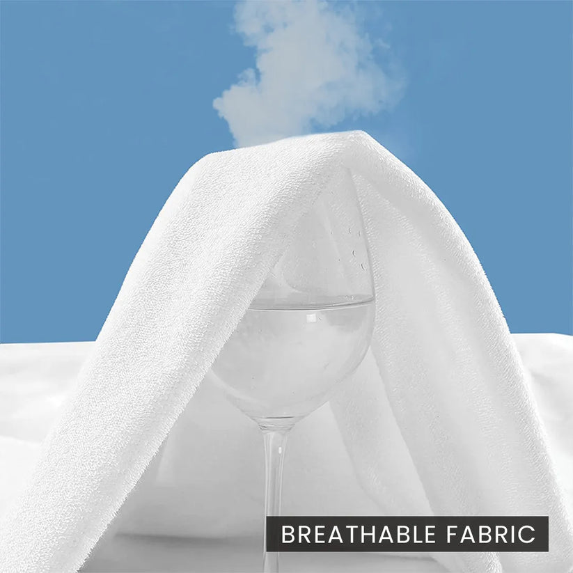 Premium Terry Cotton Mattress Protector – Maroon