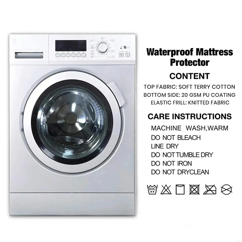 Premium Terry Cotton Mattress Protector – Maroon