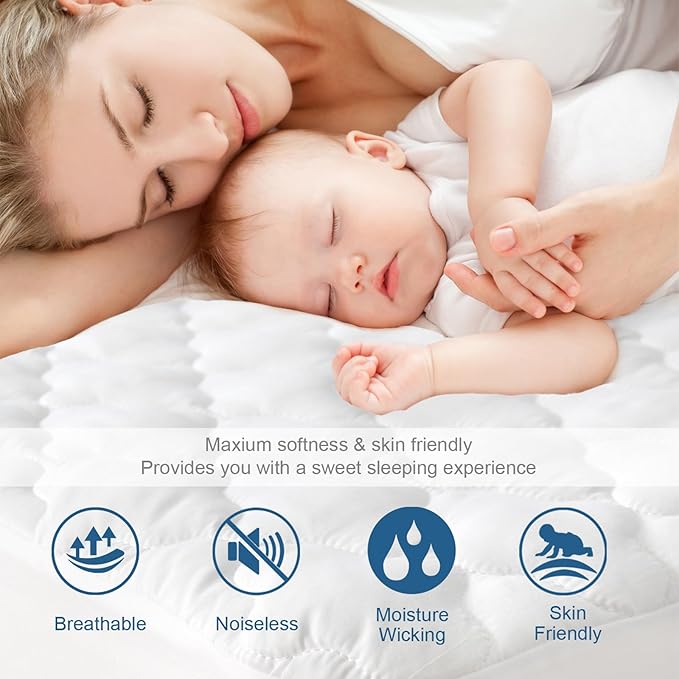 Premium Waterproof Mattress Pad – White Full