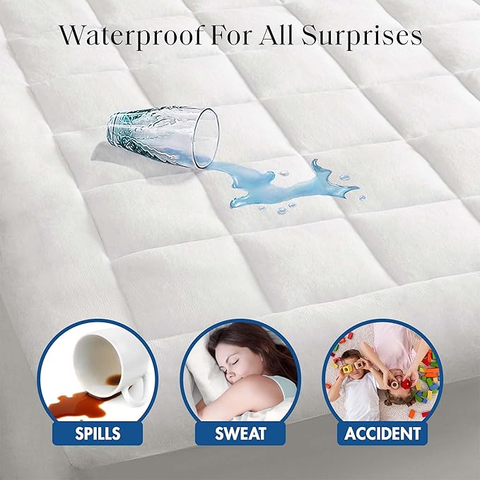 Premium Waterproof Mattress Pad – White Full