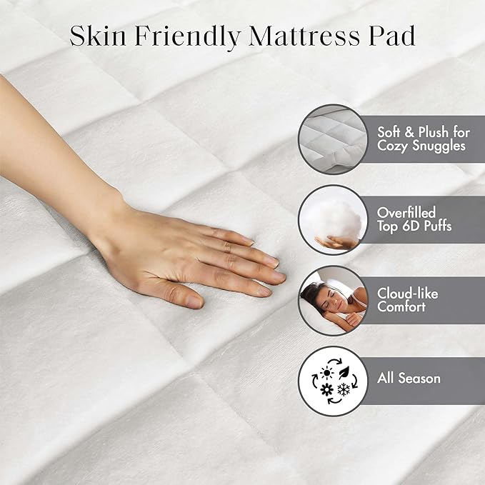 Premium Waterproof Mattress Pad – White Full